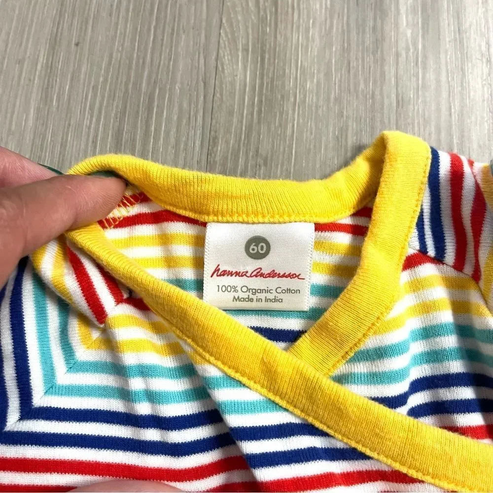 Hanna Andersson Dress Baby 3-6 Months Multicolor Striped Diaper Cover Bloomers